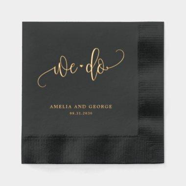 We Do Lovely Calligraphy Foil Wedding Napkins