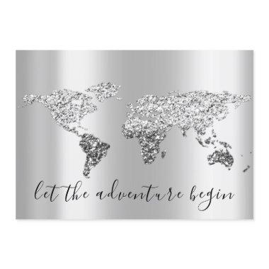 We Move Wedding Destination Map Gray Globe
