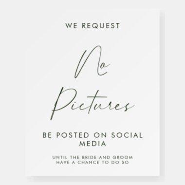 We Request No Pictures Posted On Social Media Sign