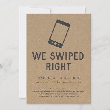 We Swiped Right Funny Wedding Shower Engagement Invitations