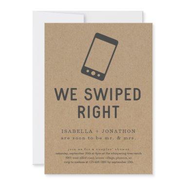 We Swiped Right Funny Wedding Shower Engagement Invitations