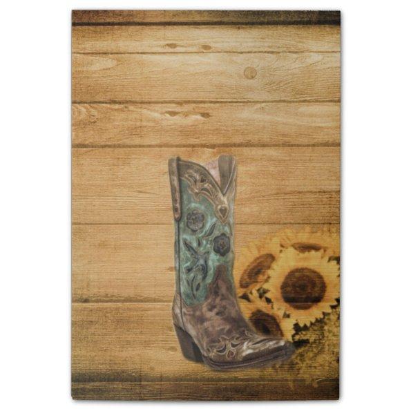 Weathered Western Country sunflower cowboy boot Post-it Notes