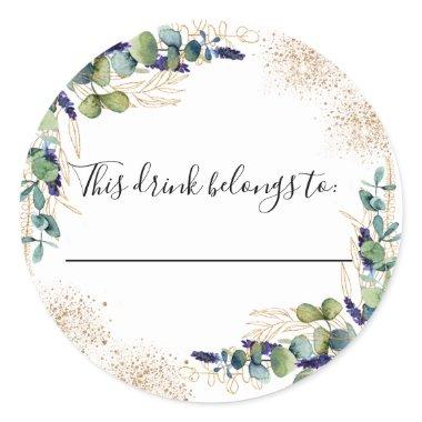 Weddding eucalyptus this drink belongs to classic round sticker