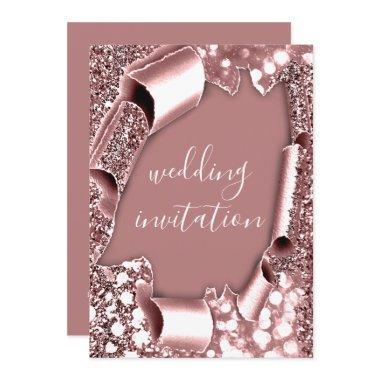 Wedding 3D Cart Effect Frame Rose Blush Royal Invitations