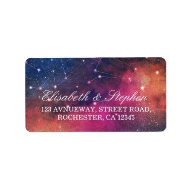 Wedding Address Gorgeous Star Nebula Constellation Label