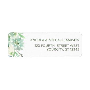Wedding Address Succulent Watercolor Greenery Label