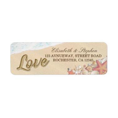 Wedding Address Summer Sea Beach Starfish Seashell Label
