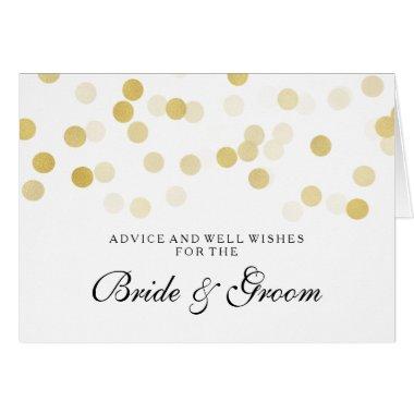 Wedding Advice Card Faux Gold Foil Glitter Lights