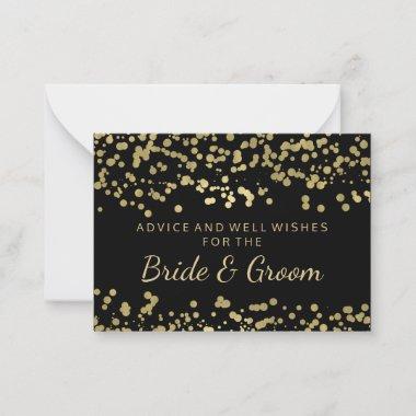 Wedding Advice Card Gold Foil Look Confetti