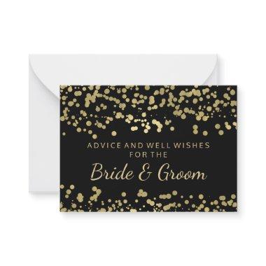 Wedding Advice Card Gold Foil Look Confetti