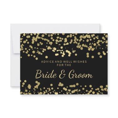 Wedding Advice Card Gold Foil Look Confetti