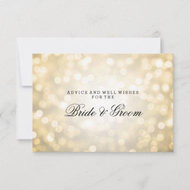 Wedding Advice Card Gold Glitter Lights