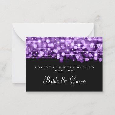 Wedding Advice Card Party Sparkles Purple
