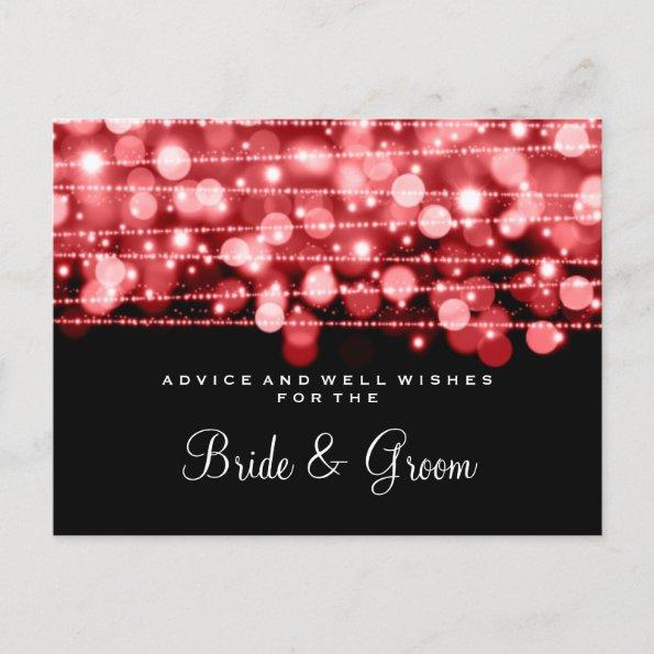 Wedding Advice Card Party Sparkles Red
