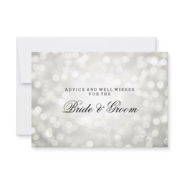 Wedding Advice Card Silver Glitter Lights