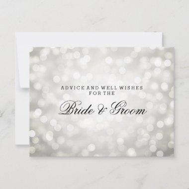 Wedding Advice Card Silver Glitter Lights