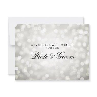 Wedding Advice Card Silver Glitter Lights