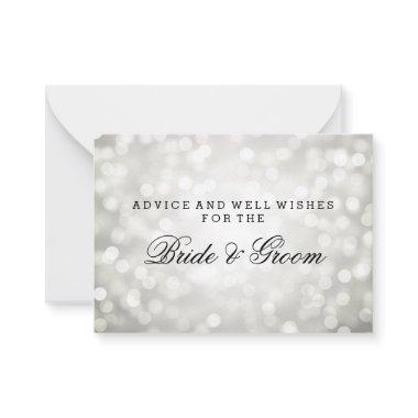 Wedding Advice Card Silver Glitter Lights