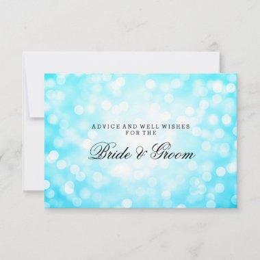 Wedding Advice Card Turquoise Glitter Lights