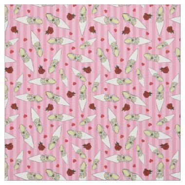 Wedding and  Pink Shoes Patterned Fabric
