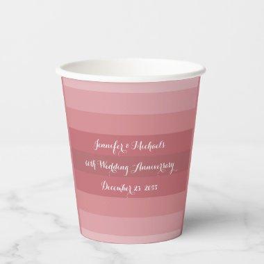 Wedding Anniversary Party Bridal Shower Dusty Rose Paper Cups