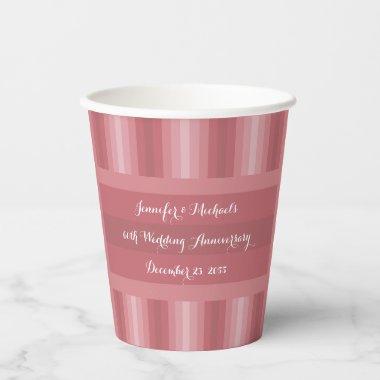 Wedding Anniversary Party Bridal Shower Dusty Rose Paper Cups