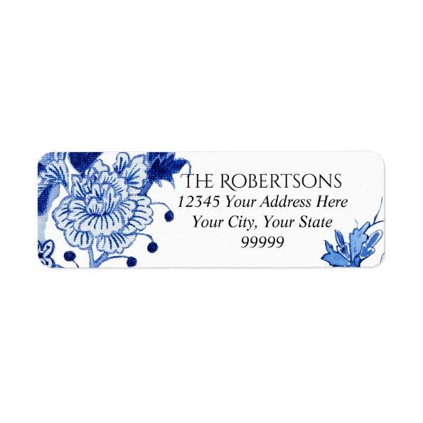 Wedding Blue Chinoiserie Floral | Return Address Label