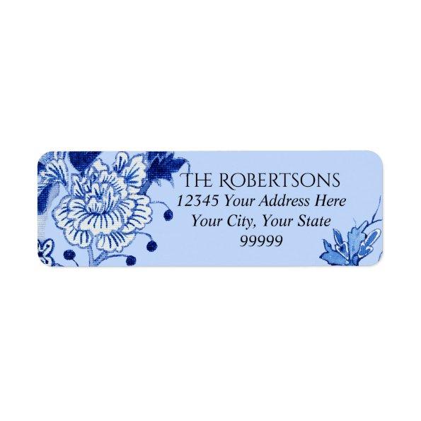 Wedding Blue Chinoiserie Floral | Return Address Label