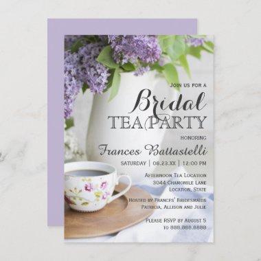 Wedding Bridal Shower Afternoon Tea Lilac Flowers Invitations