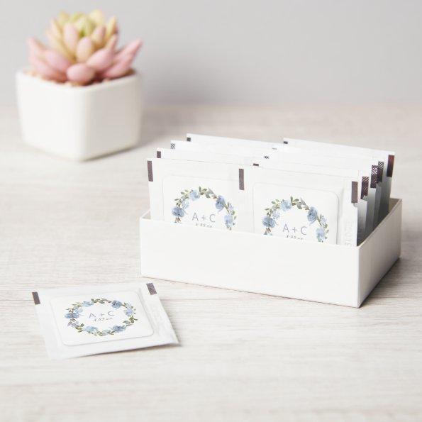 Wedding  Dusty Blue Gray Watercolor Hand Sanitizer Packet