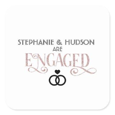 wedding, bridal shower, Engaged, Engagement party Square Sticker