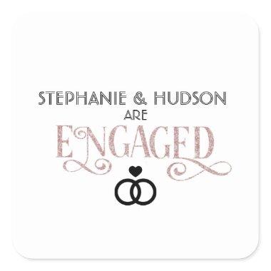 wedding, bridal shower, Engaged, Engagement party Square Sticker