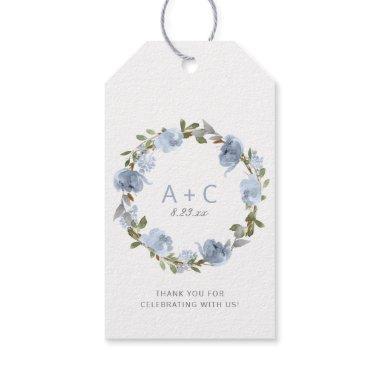 Wedding Bridal Shower Favor Thank You Dusty Blue Gift Tags