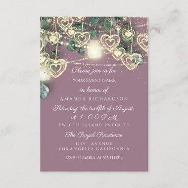 Wedding BRIDAL Shower Purple Pink Sweet 16th Invitations