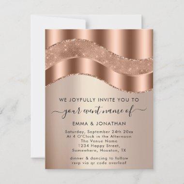 Wedding Bridal Shower QR Code Rose Gold Copper