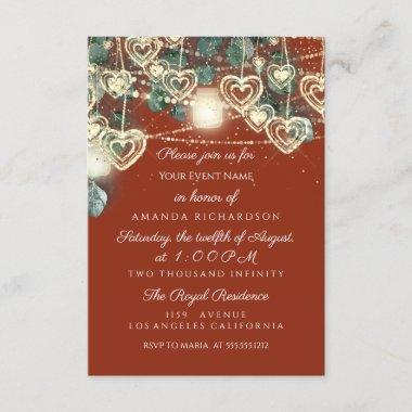 Wedding BRIDAL Shower Rustic Green Sweet 16th Invitations