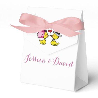wedding bride and groom ducks - personalized favor boxes