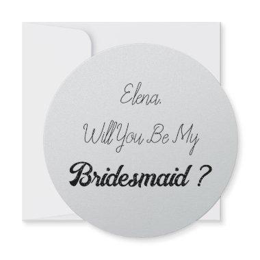 Wedding Bridesmaid 2024 Simple Proposal Silver