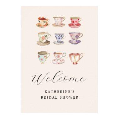 Wedding Brunch  Tea Cups Chinoiserie Poster