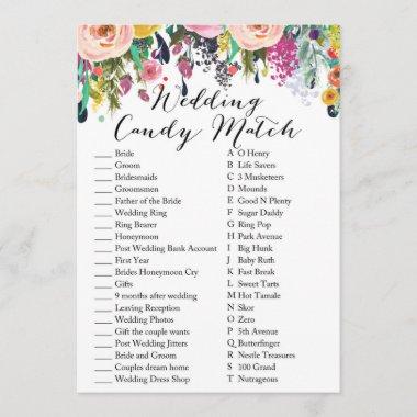 Wedding Candy Match Garden Bridal Shower Game Invitations