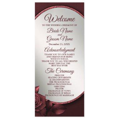 Wedding Ceremony Red Pink Roses Flowers Frame Program