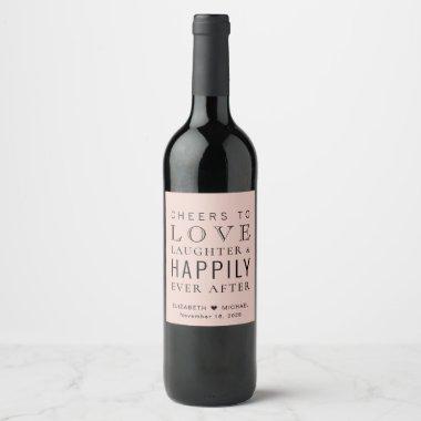 Wedding Cheers Love Laughter Happily Ever After Wine Label
