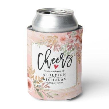 Wedding Cheers to Love Modern Elegant Chic Flowers Can Cooler