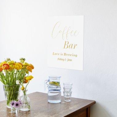 Wedding Coffee Bar Gold White Foil Prints