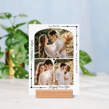 Wedding Couple Custom Photo Collage Modern Hearts Holder