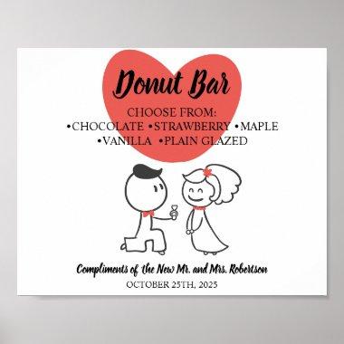 Wedding Couple Donut Bar Bridal Shower Wedding Poster