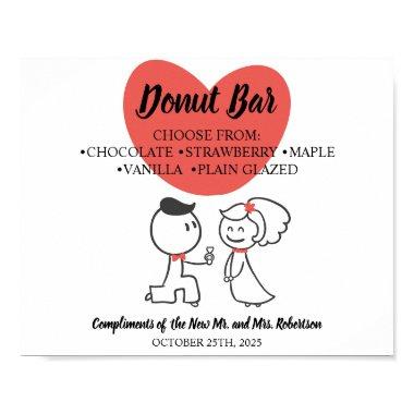 Wedding Couple Donut Bar Bridal Shower Wedding Poster