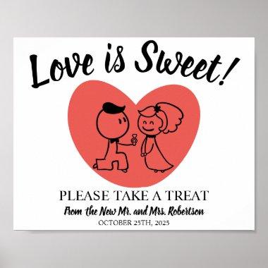Wedding Couple Love is Sweet Bridal Shower Sign