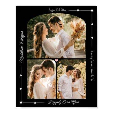 Wedding Couple Modern Hearts Custom Photo Collage Poster