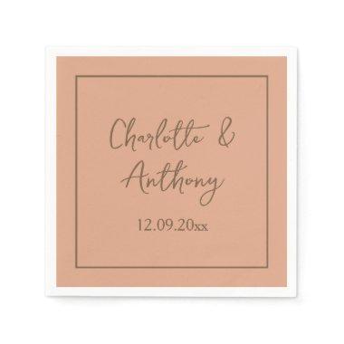 Wedding Creative Calligraphy Names Date Napkins